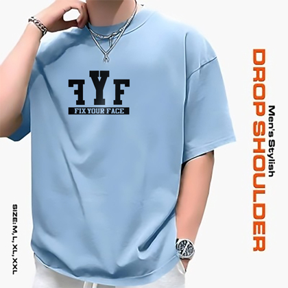 Men’s Stylish Drop Shoulder- Sky Blue